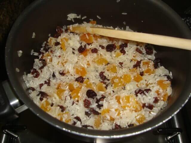 arroz de natal com passas