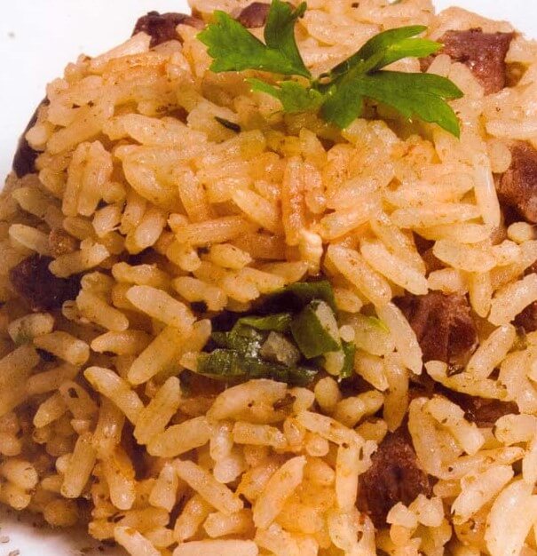 arroz carreteido com sobra de churrasco